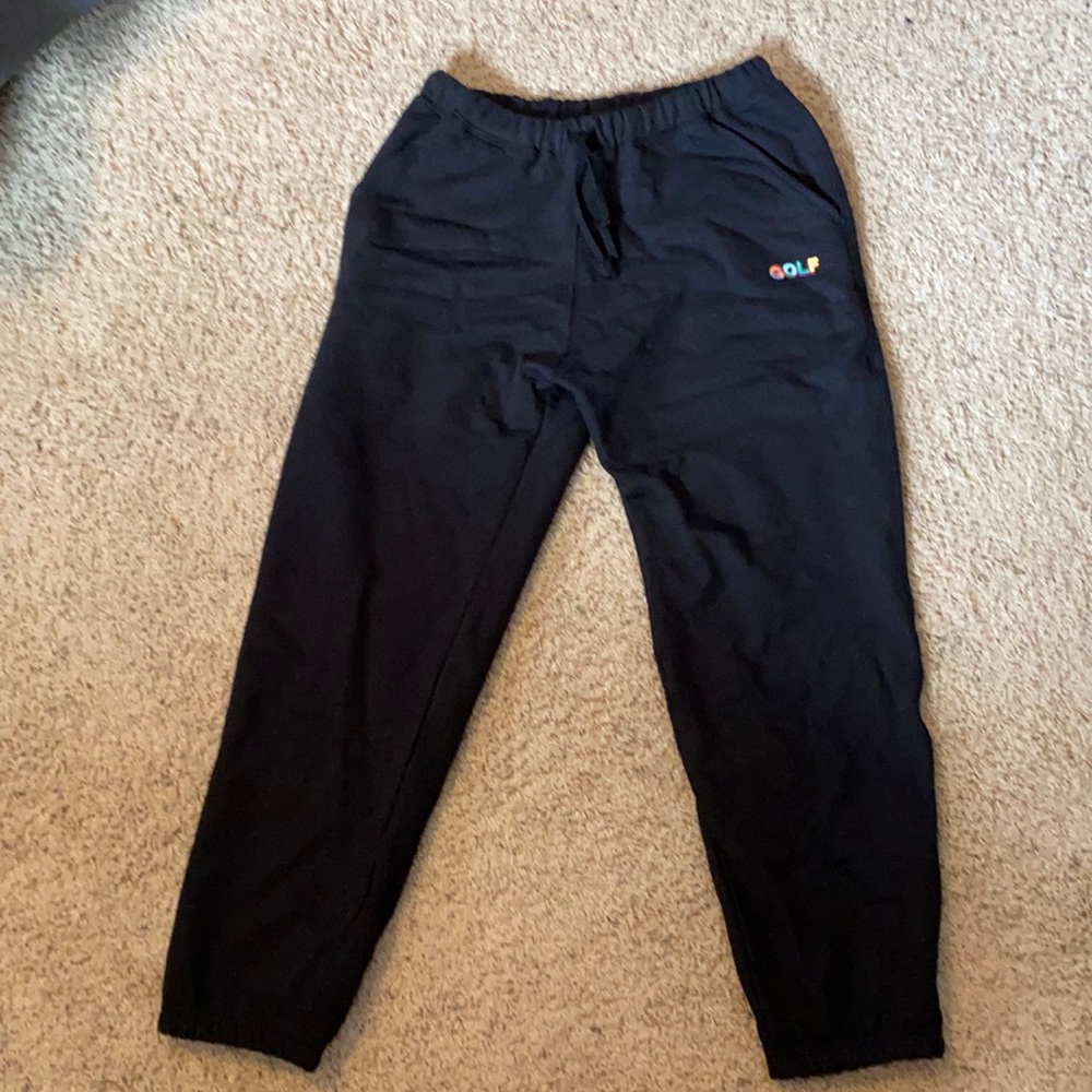 “Golf Wang” sweatpants by Tyler the Creator.